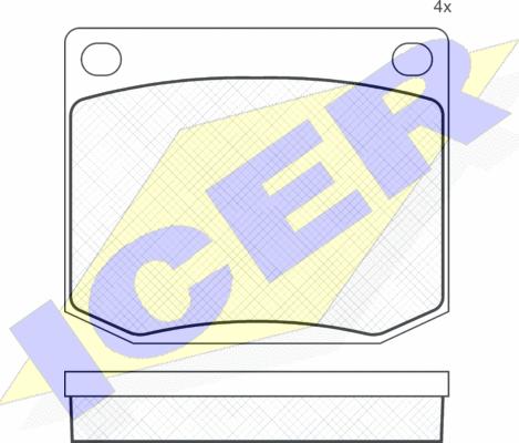 Icer 180176 - Kit de plaquettes de frein, frein à disque cwaw.fr