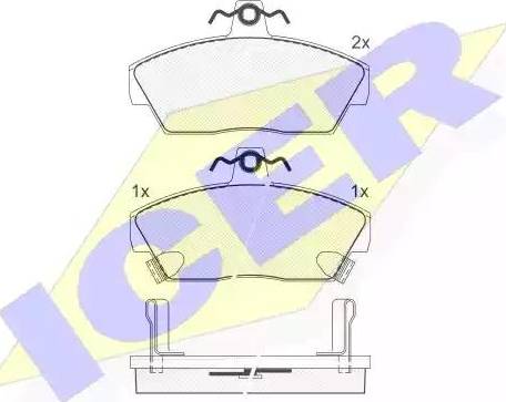 Icer 180859 - Kit de plaquettes de frein, frein à disque cwaw.fr