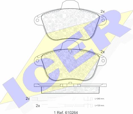 Icer 180856 - Kit de plaquettes de frein, frein à disque cwaw.fr