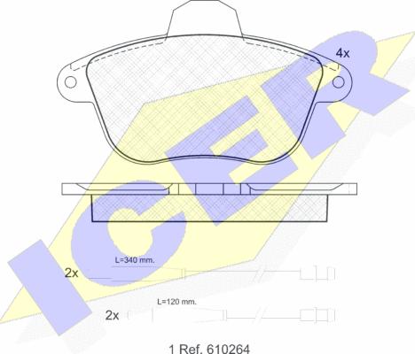 Icer 180857 - Kit de plaquettes de frein, frein à disque cwaw.fr