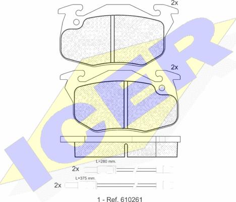 Icer 180864 - Kit de plaquettes de frein, frein à disque cwaw.fr