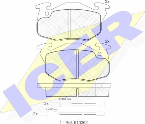 Icer 180866 - Kit de plaquettes de frein, frein à disque cwaw.fr