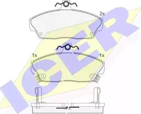 Icer 180860 - Kit de plaquettes de frein, frein à disque cwaw.fr