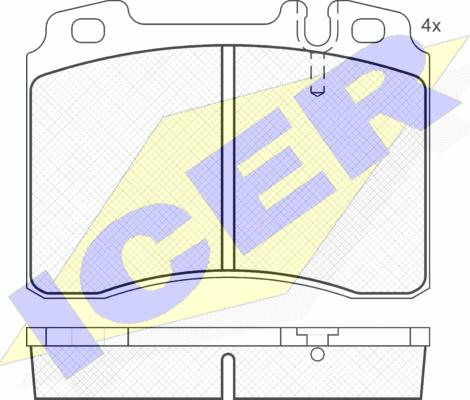 Icer 180861 - Kit de plaquettes de frein, frein à disque cwaw.fr