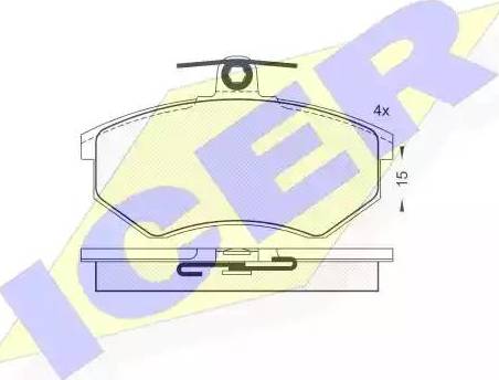 Icer 180809 - Kit de plaquettes de frein, frein à disque cwaw.fr