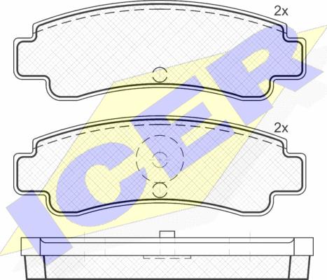 Icer 180805 - Kit de plaquettes de frein, frein à disque cwaw.fr