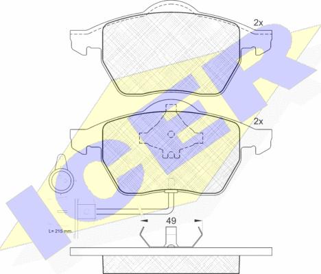 Icer 180808 - Kit de plaquettes de frein, frein à disque cwaw.fr