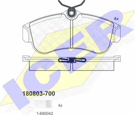 Icer 180803-700 - Kit de plaquettes de frein, frein à disque cwaw.fr