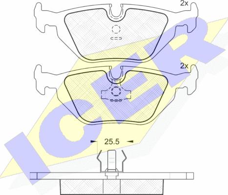 Icer 180802 - Kit de plaquettes de frein, frein à disque cwaw.fr