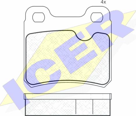 Icer 180807 - Kit de plaquettes de frein, frein à disque cwaw.fr