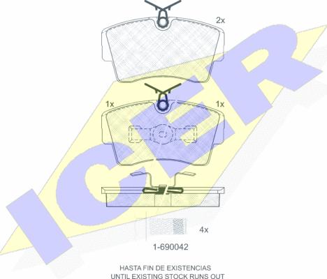 Icer 180815-700 - Kit de plaquettes de frein, frein à disque cwaw.fr