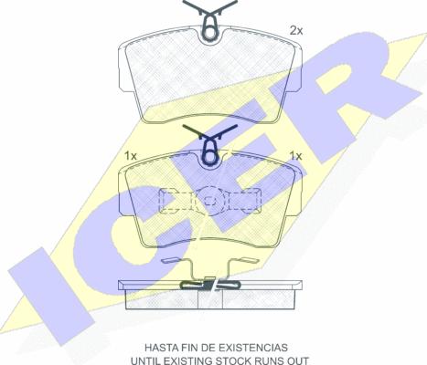 Icer 180815 - Kit de plaquettes de frein, frein à disque cwaw.fr