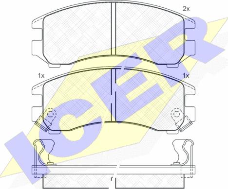 Icer 180810 - Kit de plaquettes de frein, frein à disque cwaw.fr