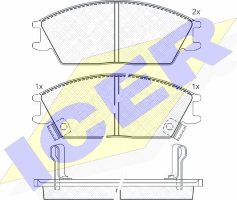 Icer 180887 - Kit de plaquettes de frein, frein à disque cwaw.fr