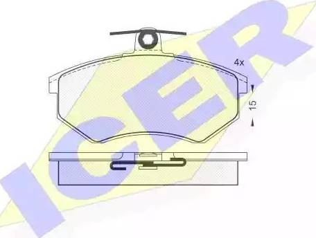 Icer 180835 - Kit de plaquettes de frein, frein à disque cwaw.fr