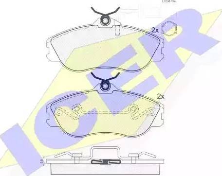 Icer 180873 - Kit de plaquettes de frein, frein à disque cwaw.fr