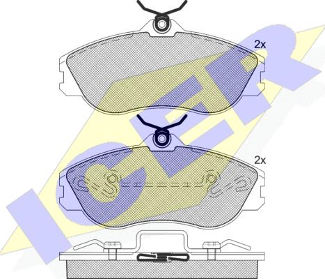 Icer 180872 - Kit de plaquettes de frein, frein à disque cwaw.fr