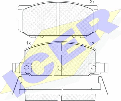 Icer 180348 - Kit de plaquettes de frein, frein à disque cwaw.fr