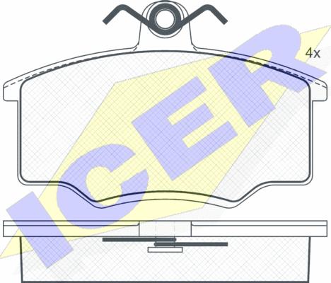 Icer 180318 - Kit de plaquettes de frein, frein à disque cwaw.fr