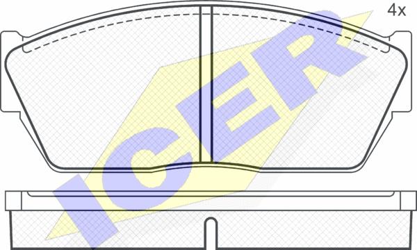 Icer 180388 - Kit de plaquettes de frein, frein à disque cwaw.fr