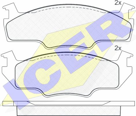 Icer 180333 - Kit de plaquettes de frein, frein à disque cwaw.fr