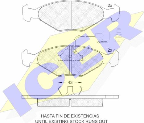 Icer 180332 - Kit de plaquettes de frein, frein à disque cwaw.fr