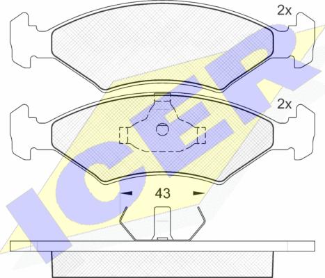 Icer 180329 - Kit de plaquettes de frein, frein à disque cwaw.fr