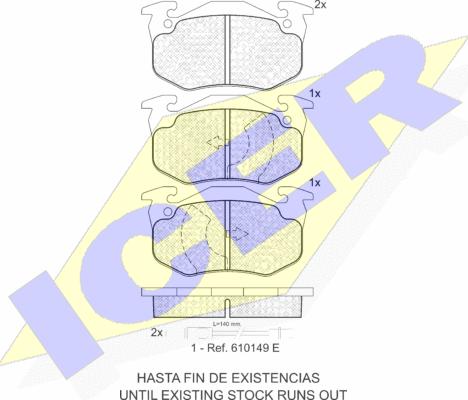 Icer 180375 - Kit de plaquettes de frein, frein à disque cwaw.fr