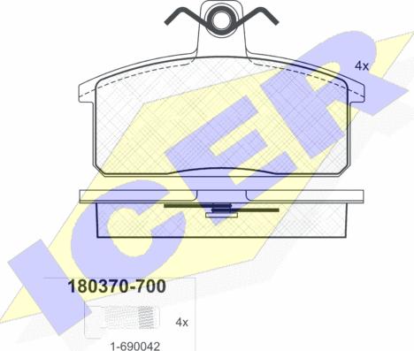 Icer 180370-700 - Kit de plaquettes de frein, frein à disque cwaw.fr