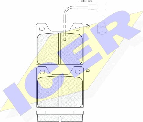 Icer 180244 - Kit de plaquettes de frein, frein à disque cwaw.fr