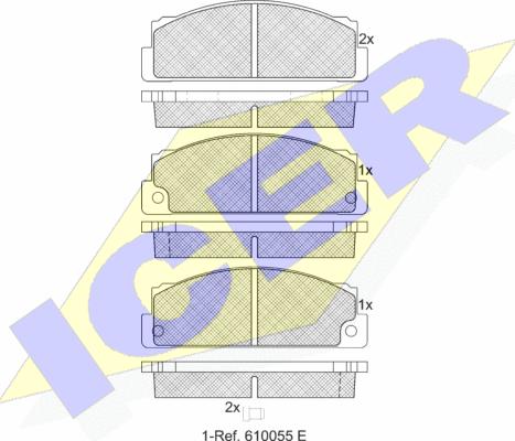 Icer 180240 - Kit de plaquettes de frein, frein à disque cwaw.fr