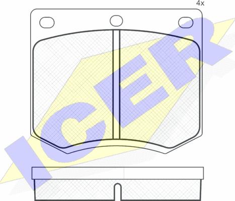 Icer 180255 - Kit de plaquettes de frein, frein à disque cwaw.fr