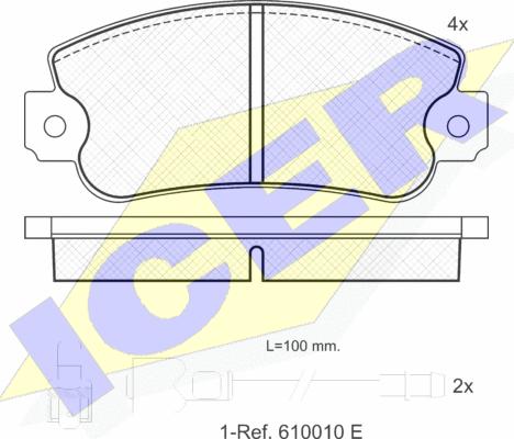 Icer 180251 - Kit de plaquettes de frein, frein à disque cwaw.fr