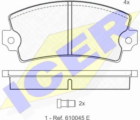 Icer 180258 - Kit de plaquettes de frein, frein à disque cwaw.fr