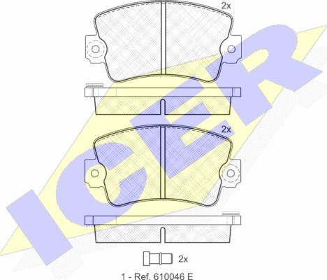 Icer 180257 - Kit de plaquettes de frein, frein à disque cwaw.fr