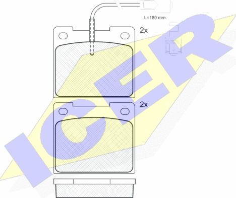 Icer 180260 - Kit de plaquettes de frein, frein à disque cwaw.fr