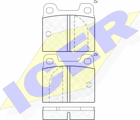 Icer 180200 - Kit de plaquettes de frein, frein à disque cwaw.fr