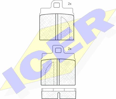 Icer 180201 - Kit de plaquettes de frein, frein à disque cwaw.fr