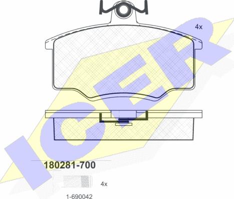 Icer 180281-700 - Kit de plaquettes de frein, frein à disque cwaw.fr