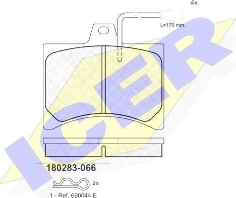 Icer 180283 - Kit de plaquettes de frein, frein à disque cwaw.fr