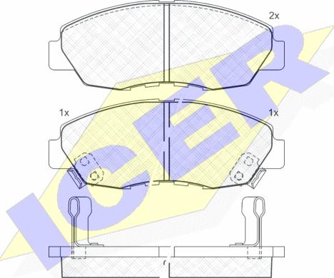 Icer 180797 - Kit de plaquettes de frein, frein à disque cwaw.fr