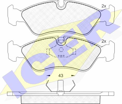 Icer 180758 - Kit de plaquettes de frein, frein à disque cwaw.fr