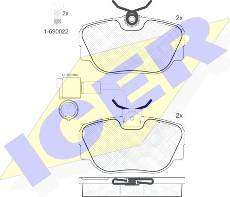 Icer 180766-006 - Kit de plaquettes de frein, frein à disque cwaw.fr