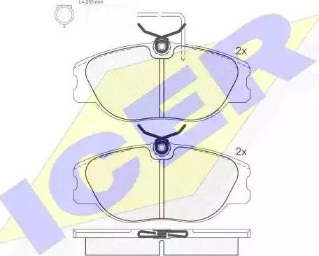 Icer 180760 - Kit de plaquettes de frein, frein à disque cwaw.fr