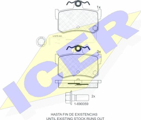 Icer 180703-701 - Kit de plaquettes de frein, frein à disque cwaw.fr