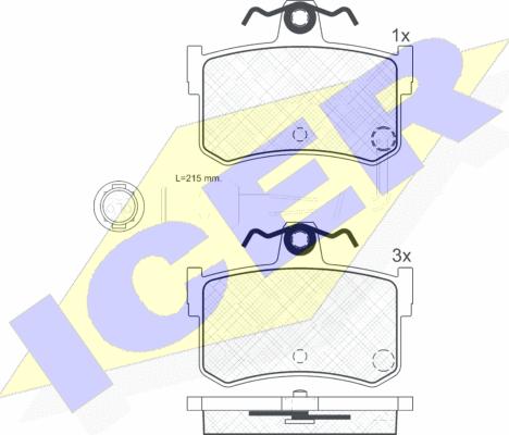 Icer 180703 - Kit de plaquettes de frein, frein à disque cwaw.fr