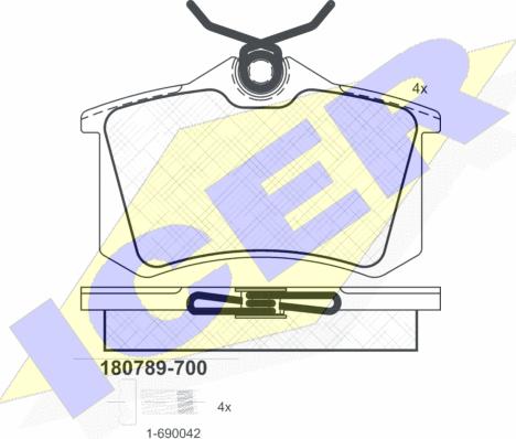 Icer 180789-700 - Kit de plaquettes de frein, frein à disque cwaw.fr