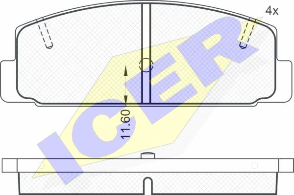 Icer 180785 - Kit de plaquettes de frein, frein à disque cwaw.fr