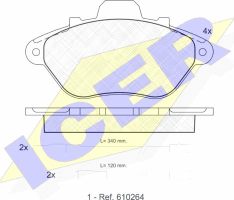 Icer 180786 - Kit de plaquettes de frein, frein à disque cwaw.fr