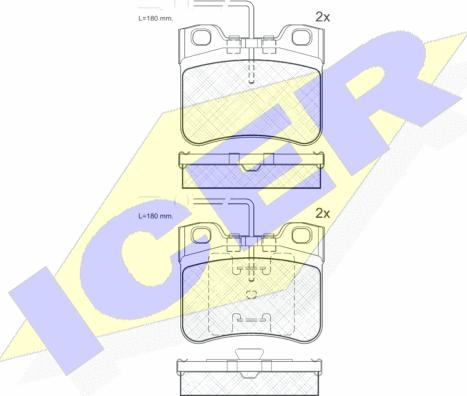 Icer 180788 - Kit de plaquettes de frein, frein à disque cwaw.fr